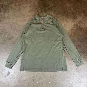 L.L.Bean green long sleeve henley shirt Size men's large